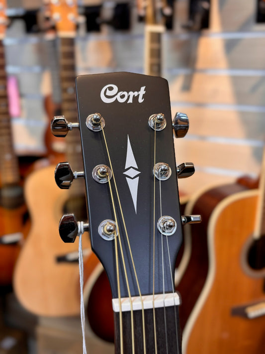 Cort Standard Acoustic Guitar w/EQ & Bag AD810E BKS
