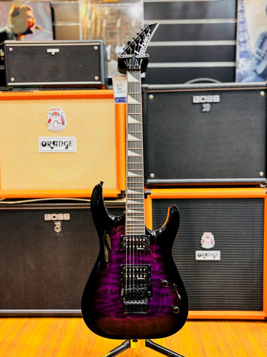 Jackson JS Series Dinky Arch Top JS32Q DKA HT Electric Guitar, Amaranth FB, Transparent Purple Burst