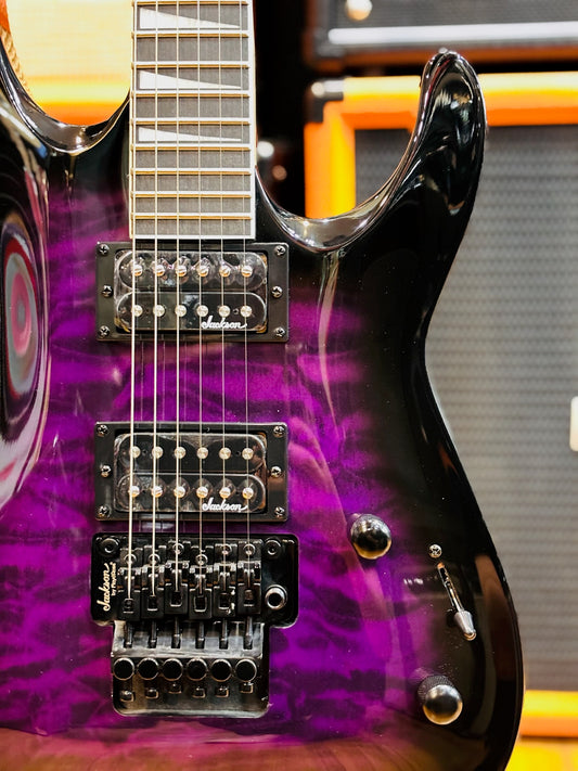 Jackson JS Series Dinky Arch Top JS32Q DKA HT Electric Guitar, Amaranth FB, Transparent Purple Burst