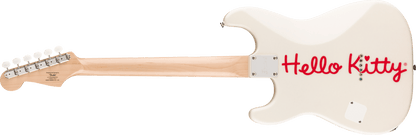 Squier by Fender Limited Edition Hello Kitty Stratocaster Electric Guitar, Maple FB,White