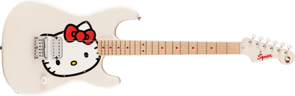 Squier by Fender Limited Edition Hello Kitty Stratocaster Electric Guitar, Maple FB,White